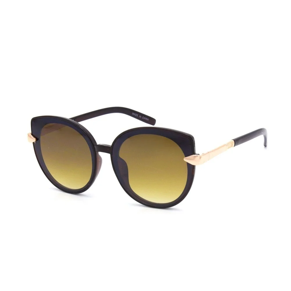 Womens Cat Eye Sunglasses Designer Fashion Shades Bronze Brown Lens Oversized‎
